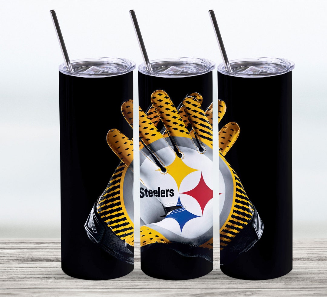 Steeler Nation Tumbler 20 Oz Skinny Stitch Tumbler Sublimation Designs, Full Tumbler Wrap