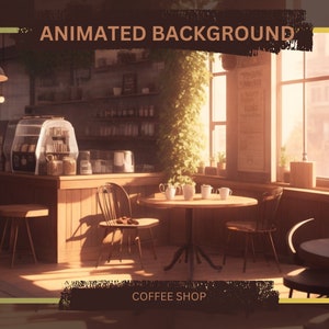 Coffee Shop Animated Background, Vtuber and Twitch Background, Loop Background, Streaming Background, Animated Overlay Background