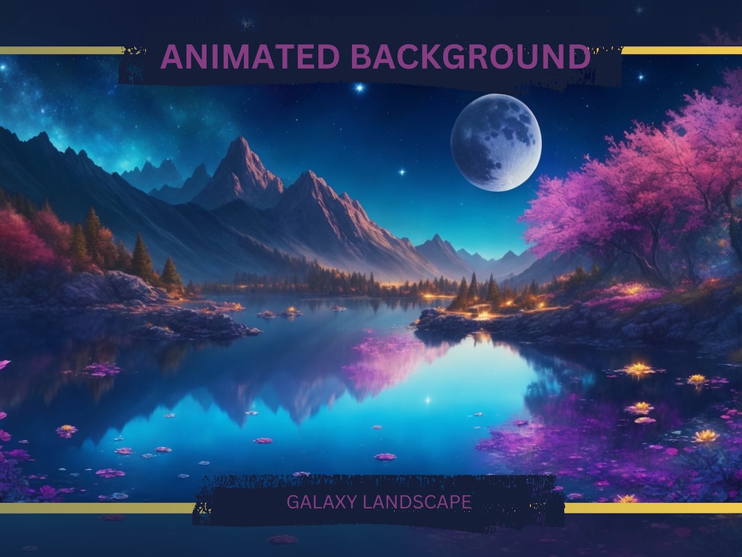 Galaxy Landscape Animated Background, Vtuber and Twitch Background