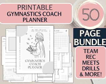 Gymnastics Coach Planner 50 Page Printable Bundle