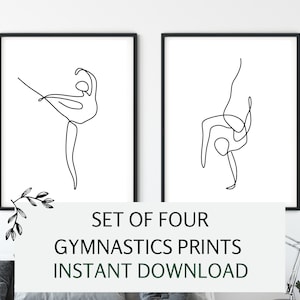 Gymnastics Wall Art Set of 4 PRINTABLE