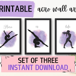 Juego de 3 cuadros de arte mural Acro para imprimir