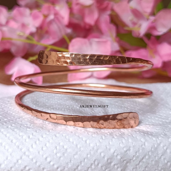 Hammered Copper Bracelet | Pure Copper Bangle Bracelet | Solid Copper Bracelet | Healing Copper Bangle Pure Copper Wrap Bangle Gift For Her