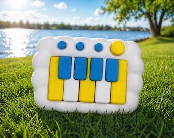 Cloud Piano Fidget Clicker – mechaniczna klawiatura z przyciskami i pokrętłami | Gadżet na biurko łagodzący stres