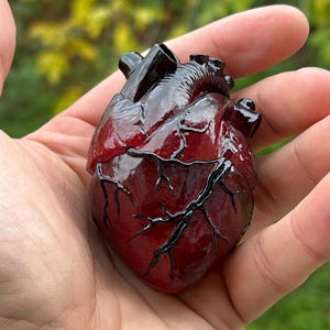 Anatomical Heart Ring Box: Gothic Engagement Proposal, Epoxy Resin Jewelry Case