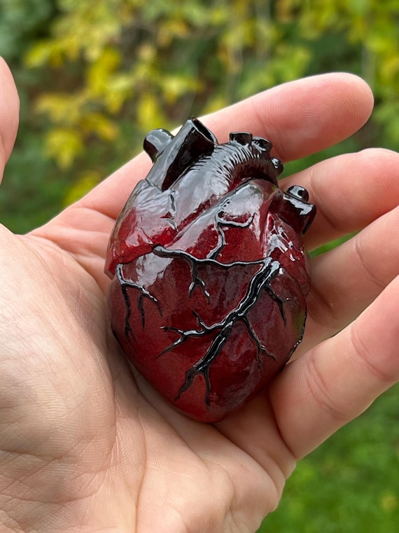 Anatomical Heart Ring Box: Gothic Engagement Proposal, Epoxy Resin Jewelry Case