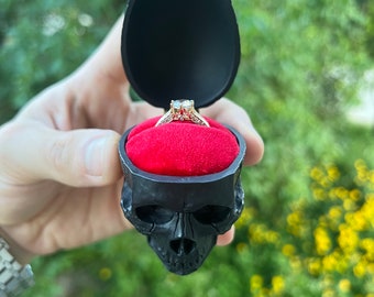 Skull ring box. Engagement ring box. Ring box for proposals or wedding favors. Ring holder. Ring not included.