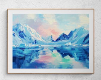 Arctic Glacier Wall Art Print | Nordic Winter Landscape (Digital Download)