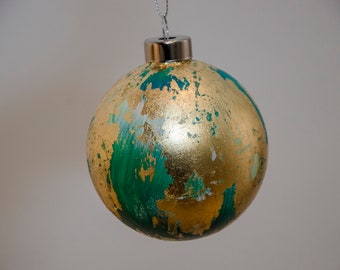 Christmas handpainted ball “Green abstraction”