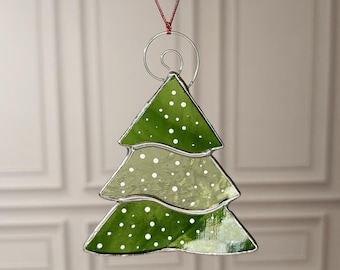 Handgemachte Glas-Weihnachtsbaumverzierung - Feiertags-Fensterdekor