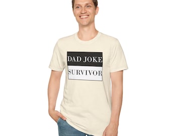Maglietta "Dad Joke Survivor" / Maglietta con tipografia divertente, maglietta umoristica per papà