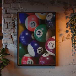 Vintage Billiard Balls Poster - Retro Sports Wall Art, Game Room Decor,The Perfect Gift for Pool Players, Unique Billiard Balls Wall Art