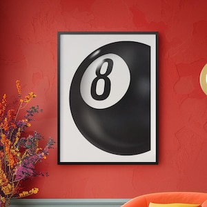 Vintage Billiards 8 Ball Poster - Retro Sports Wall Art, Game Room Decor,The Perfect Gift for Pool Players, Billiard Ball Poster
