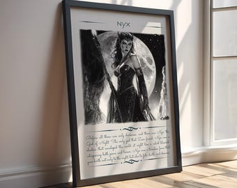 Nyx Goddess of Night Poster: Dark Feminine Greek Mythology Wall Art