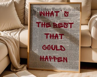Retro Newspaper Framed Poster: Motivational Quote Wall Art