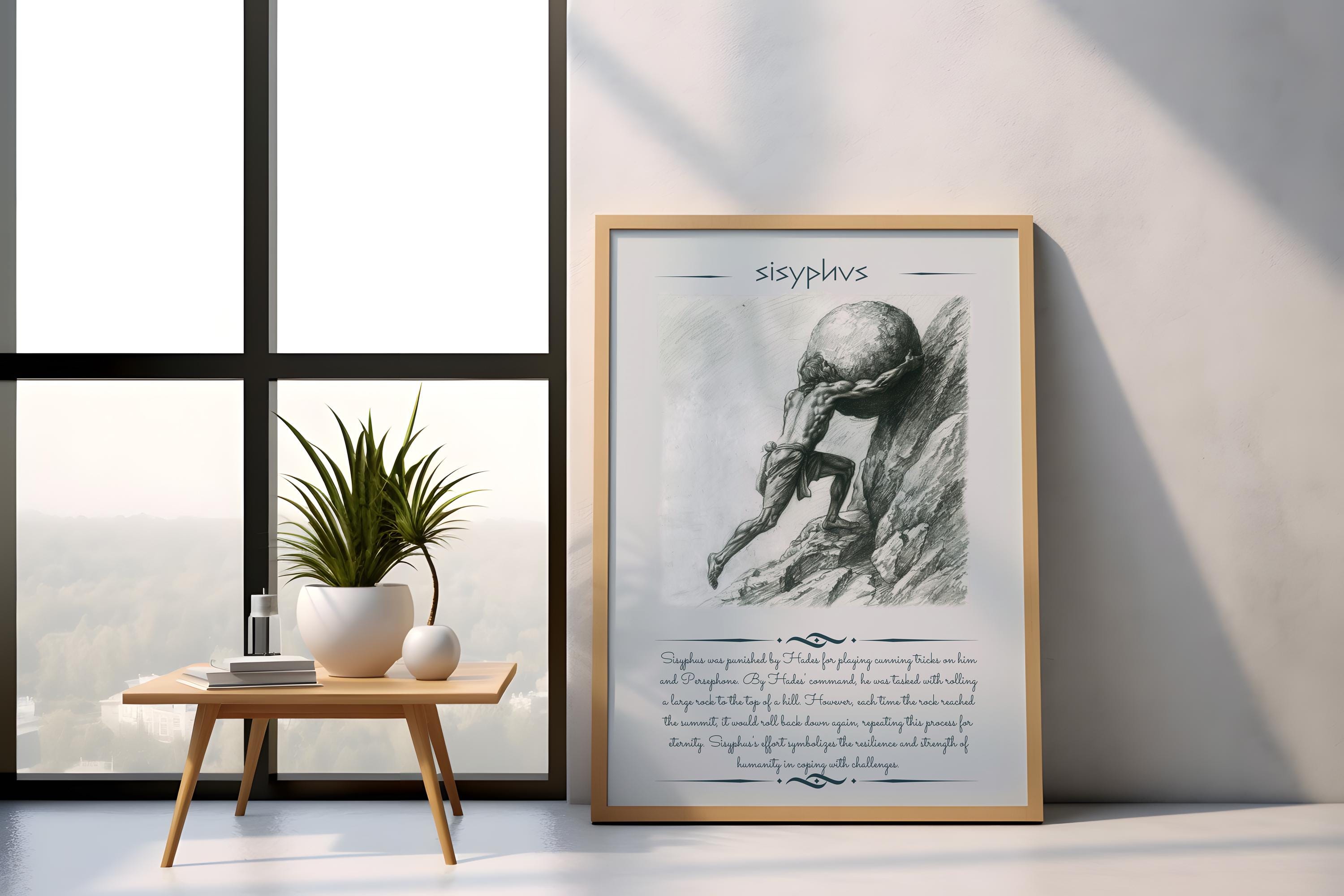 Sisyphus Canvas Print: Greek Mythology Wall Art - Etsy