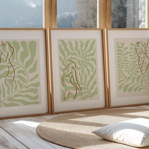 Framed Boho Wall Art Set of 3 - Geometric Abstract Wall Art - Eclectic Wall Art - Minimalist Wall Art - Above Bed Decor - New Home Gift