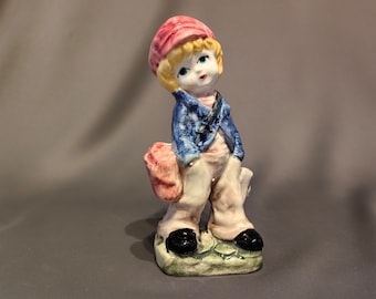 Vintage Porzellan Junge Figur, Französisch 60er Jahre Sammlerstück