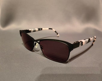 Vintage Red or Dead Sunglasses, 90s Y2K Designer Frame, Black + Black/White Temples, Rare Britain, 55mm