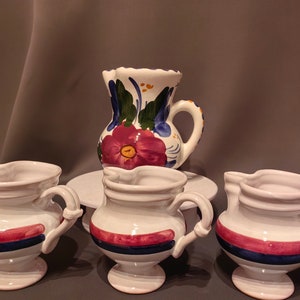 Vintage schweiziska Ceramica Ponte Maggia Boccalino kannor, Alfredo Mumentale, 1960-talet