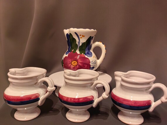 Cool Gift! Vintage Genuine Swiss Boccalino/small Jugs Ceramica