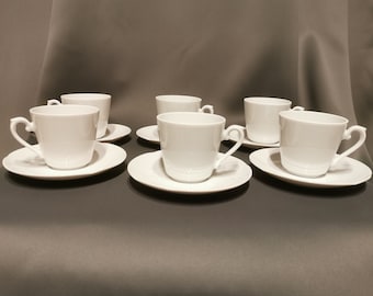 Conjunto vintage de xícara e pires de porcelana Winterling, elegante conjunto para chá e café dos anos 80.