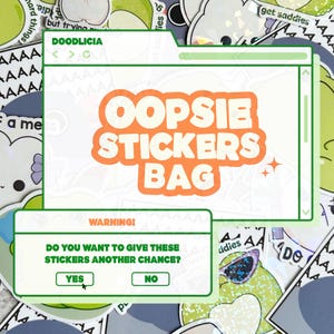 Oopsie Stickers bag | random B grades stickers bundle | journal stickers | scrapbook stickers | cute stationery | laptop stickers