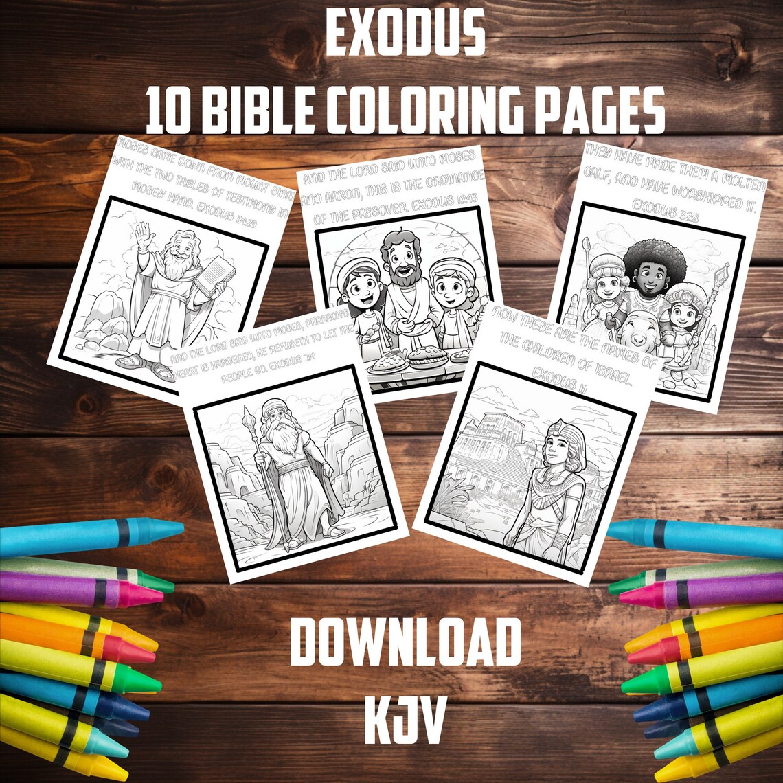 KJV Bible Coloring Pages Exodus, 10 Bible Verse Coloring Pages for Kids ...