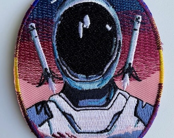 Original spacex astronaut on mars concept art patch nasa starship 3.5”