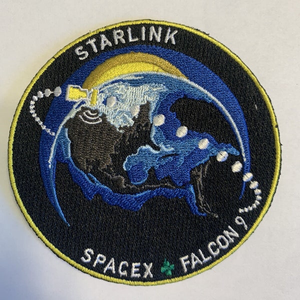 Original spacex starlink mission patch nasa falcon 9 3.5”