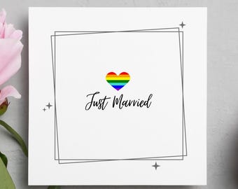 Mr & Mr, Mrs and Mrs Gay Hochzeitsfeier Karte, LGBTQ+ Hochzeitskarte, Hochzeitskarte, Pride, Lesben Ehe Karte, Just Married,
