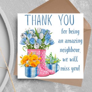 Karta z podziękowaniami za bycie wspaniałym sąsiadem, Karta z okazji przeprowadzki, Karta z podziękowaniami za przeprowadzkę, Karta z podziękowaniami za przeprowadzkę