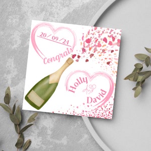 Carte de mariage personnalisée, Mariage personnalisé, Jour du mariage, Carte de mariage, Félicitations à M. et Mme, Carte de couple, Célébrer, Noms de mariage