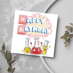 Cartão de aniversário de química, cartão de aniversário engraçado para químicos, cartão de aniversário engraçado de ciência, cartão de aniversário científico, cartão de aniversário para estudante