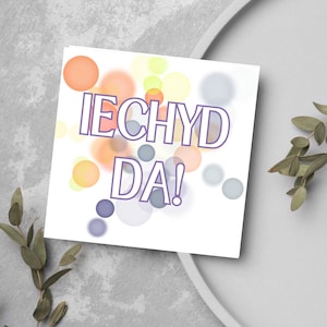 Welshe taalvieringskaart, Welshe trouwkaart, goede gezondheid, Cheers Card, Iechyd Dda, gefeliciteerd kaart, Welshe kaart, champagnekaart