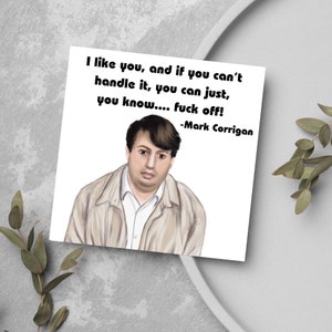 Cartão de Saudações para o Dia do Peep Show, Cartão Engraçado do Mark Corrigan, Cartão de Aniversário do David Mitchell, Cartão de Aniversário Engraçado, Cartão de Programa de TV