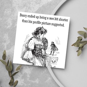 Carte vintage amusante, carte Tinder, carte de rencontre, rencontre sur Internet, illustration noir et blanc, carte d'anniversaire, juste parce que, carte pour elle
