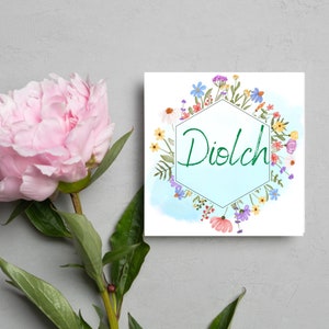 Diolch Card, Welsh Thank You Card, Floral Welsh Thank You Card, Thank you Card for Aunt, Welsh Floral Card, Thank you Card for mum, Cymraeg