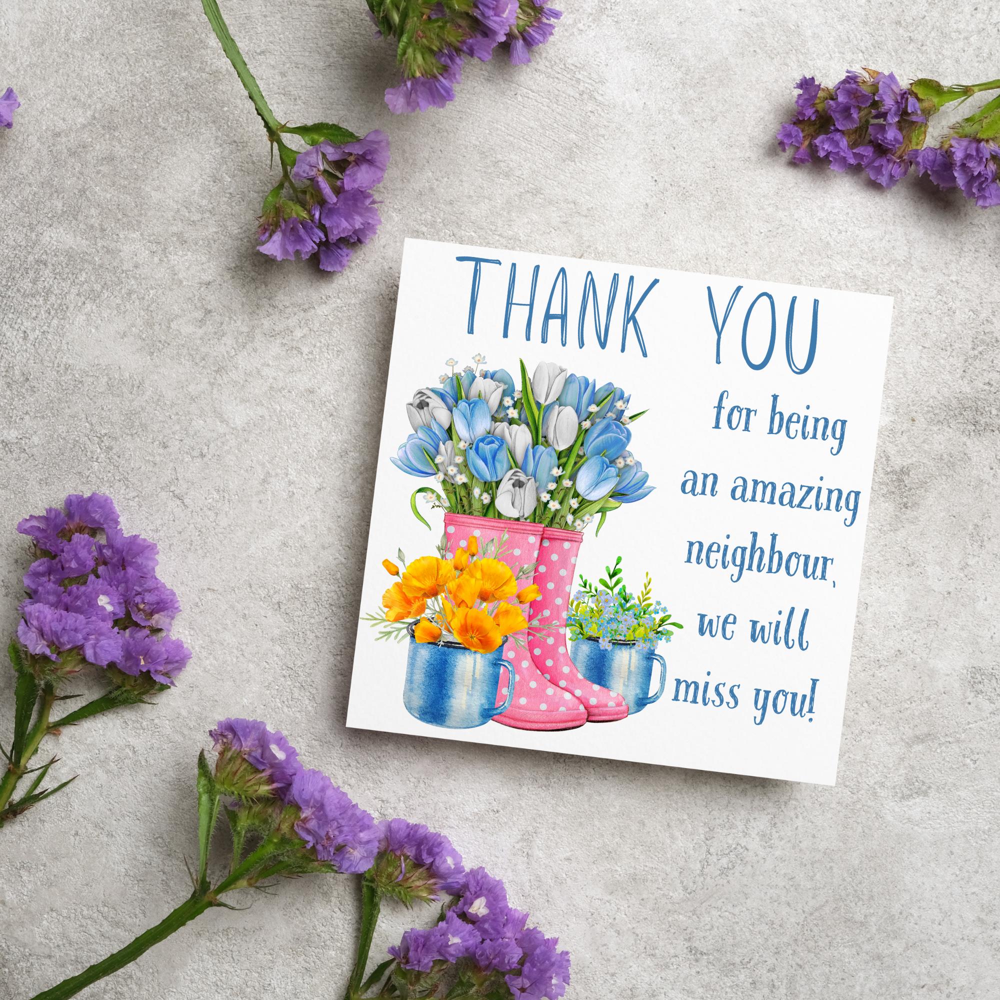 Goodbye Neighbour Thank You Card for Being a Great Neighbour, Moving House Card, We Will ...
