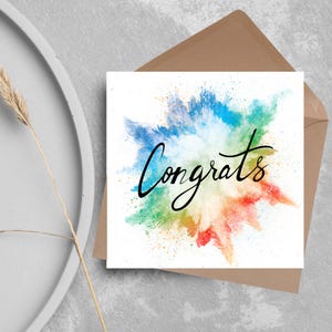 Well Done-Karte, Glückwunschkarte, Prüfungskarte, Abschlusskarte, College-Karte, Universitätskarte, Studentenkarte, Karte für Sie, Regenbogen-Karte