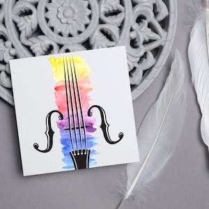 Vioolkaart, gelukkige verjaardag, kaart voor muzikant, kaart voor hem, kaart voor haar, orkestmuziekkaart, muziek, altvioolkaart, voor elke gelegenheid