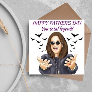 Tarjeta del Día del Padre de Ozzy Osbourne, Tarjeta para papá, Tarjeta divertida del Día del Padre, Tarjeta de Black Sabbath, Tarjeta del Día del Padre del Rock, Tarjeta genial para papá