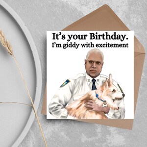 Cartão de aniversário do Brooklyn 99, Capitão Holt, Cartão de aniversário engraçado para amigo, Brooklyn Nine Nine, Cartão de programa policial, Cartão de Raymond Holt