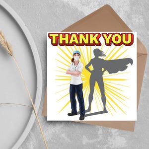 Superherp Nurse Thank You Card, Card for Nurse, Retirement Card, Hospital Thank You Card, Appreciation Card, Surgeon Thank You Card