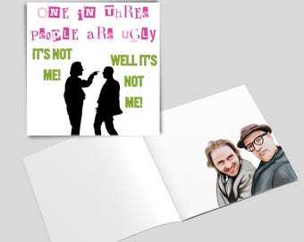 Bottom Card, Rik Mayall, Richie, Internal Design, Birthday Card, Funny Card, TV Card, Ade Edmondson, Bottom TV Show Card, Ugly Card