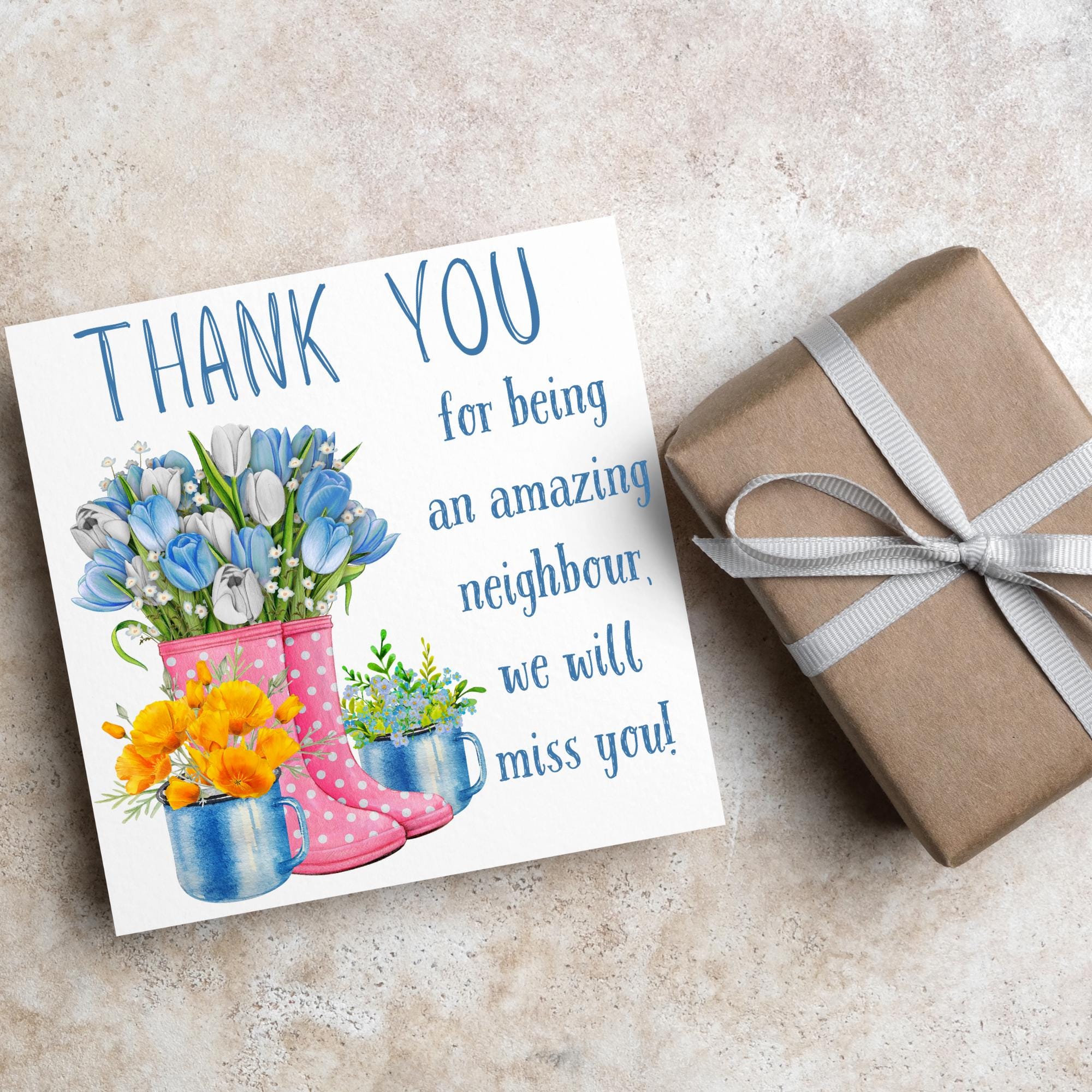 Goodbye Neighbour Thank You Card for Being a Great Neighbour, Moving House Card, We Will ...