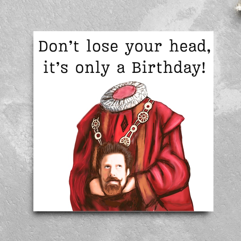 Funny Ghosts Birthday Card, Humphry Ghosts Card, Happy Birthday Don't lose your head, UK TV Show Comedy Cards, Funny Card for Mum and Dad image 1