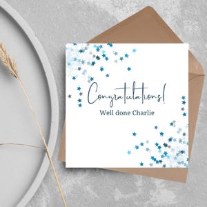 Gepersonaliseerde goed uitgevoerde kaart, felicitatiekaart voor man, kaart voor zoon, kaart voor broer, kaart voor echtgenoot, felicitatiekaart heren