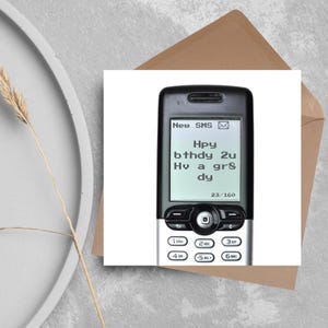 Cartão de aniversário Nokia, cartão de aniversário dos anos 80, cartão de aniversário dos anos 90, cartão de aniversário engraçado, aniversário de 40 anos, cartão de aniversário engraçado, cartão de mensagem de texto
