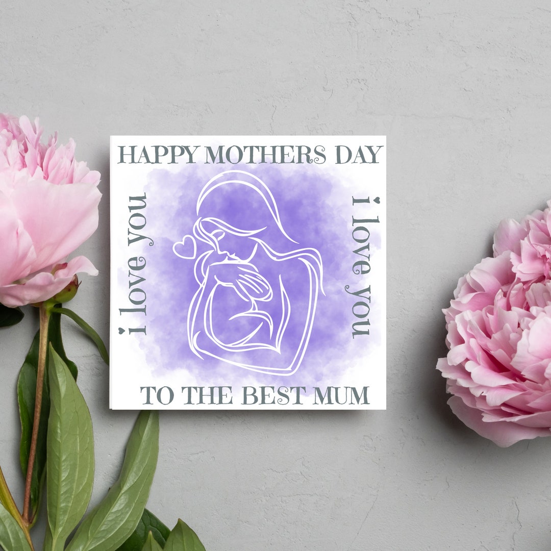 Happy Mothers Day Card, Personalised Mothers Day Card, I Love You Mum ...